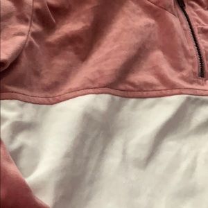 Velvet mauve/pink mid zip hoodie
